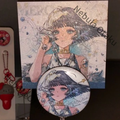 Reverse: Tarjeta postal de 1999 con insignia de doble flash de Mercuria, papel de color, recuerdo exquisito para cosplay y colegas, productos relacionados con el juego