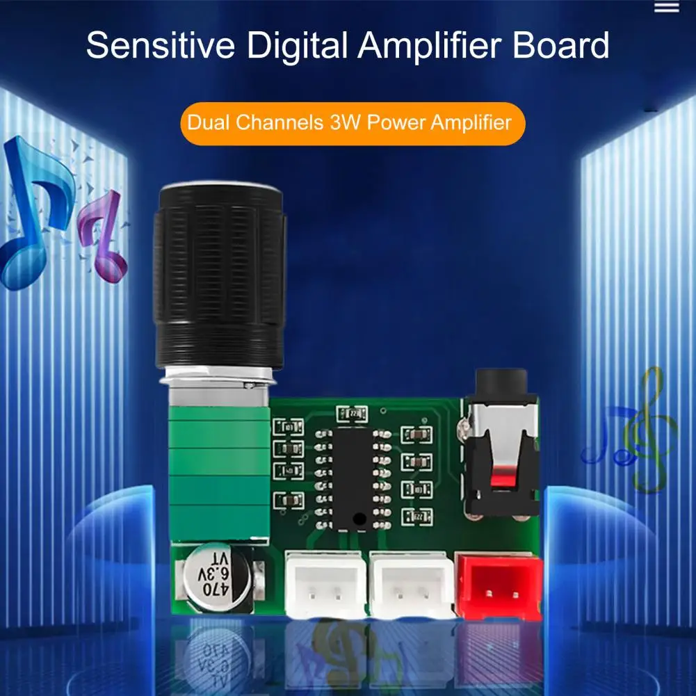 Placa de amplificador de áudio digital, XH-A157, DC 5V, canal duplo, carregamento USB, sensível, DIY