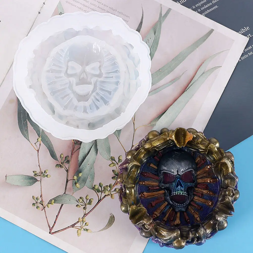 1Pcs Skull Shaped DIY Silicone Mold for Ashtray Resin Casting Fine Workmanship Reusable Craft Making Tool Epoxy Art Supply