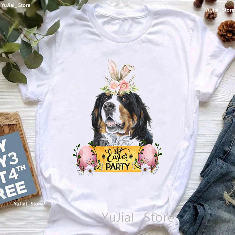 Pokój miłość berneński wydruk graficzny T Shirt dziewczyny brokat Leopard modna koszulka Femme Kawaii T-Shirt dla miłośników psów kobiet