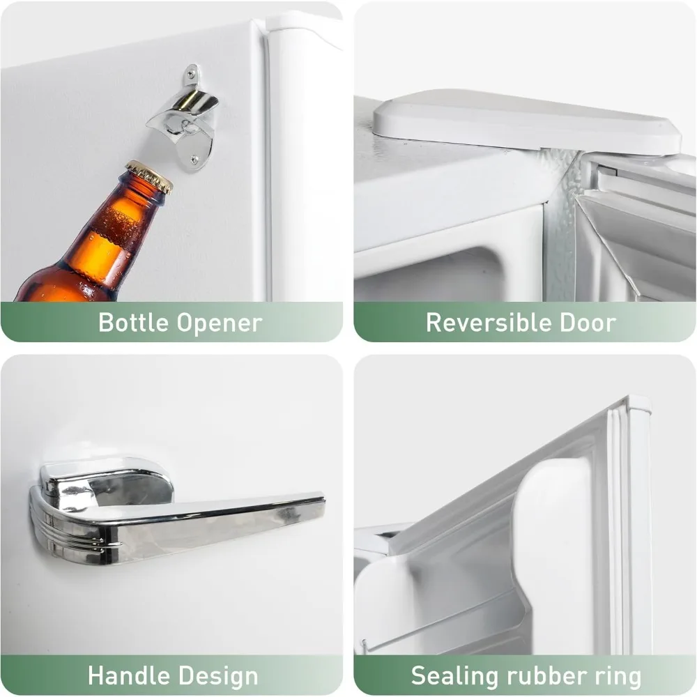 Мини-холодильник с морозильной камерой 3,2 куб. фута — компактный холодильник с 5-уровневым регулируемым термостатом — небольшой холодильник с одной дверью для