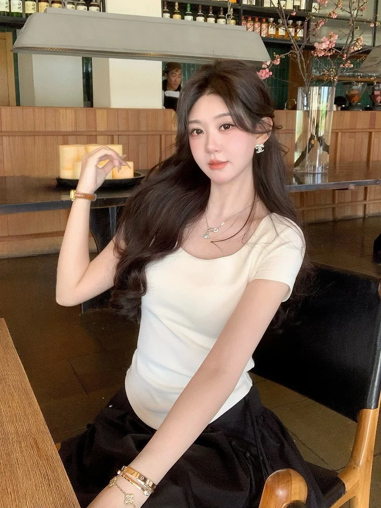 

Slimming 0 Pou Roro eep Ballet ort Sve T-irt Versatile Avocado Top Casual Sle Polyester Blend Summer Wear for ...