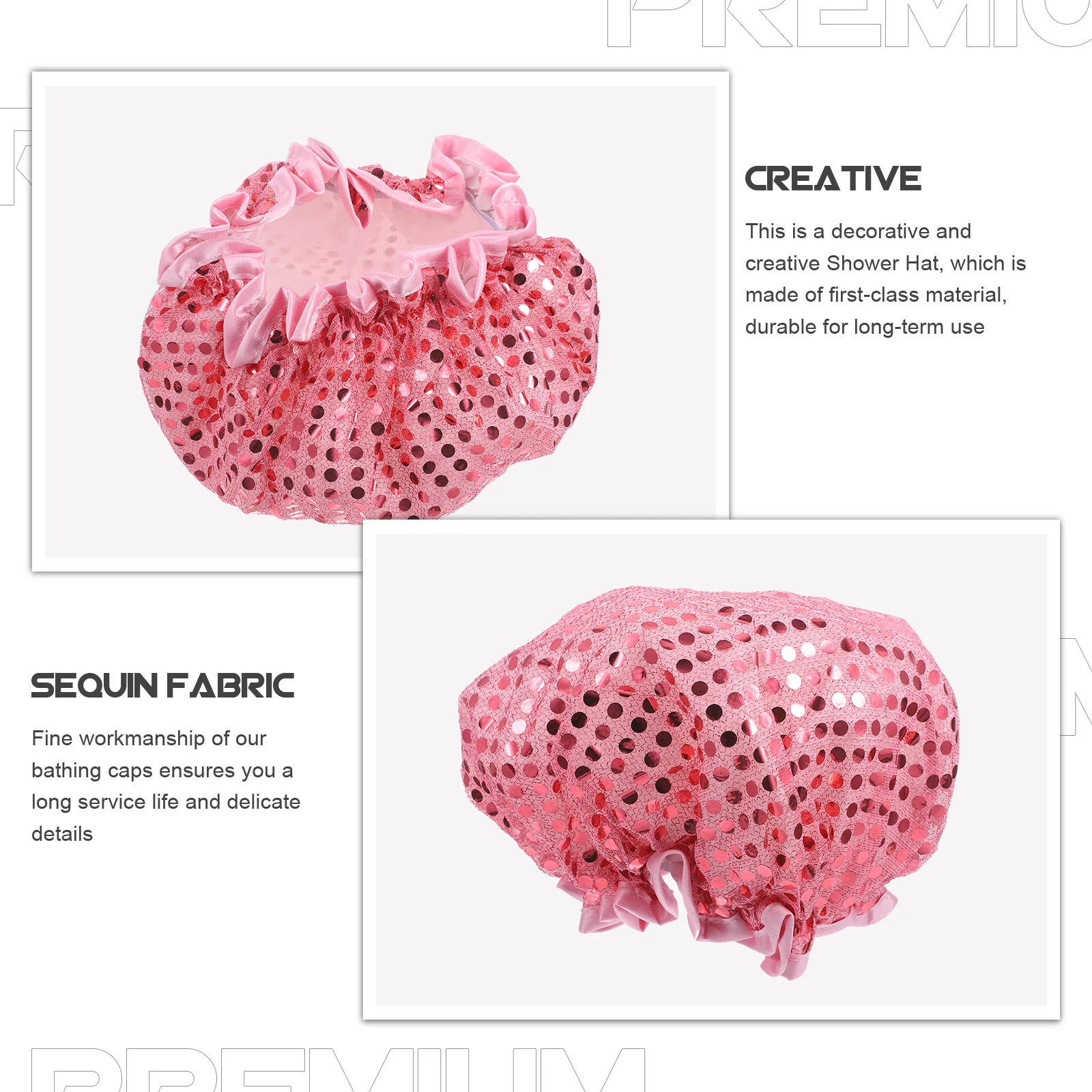 

Waterproof Shower Bathing Hat for Women Hair Cap For Shower Men Reusable Peva Large Size Long Hair Swim Disposable