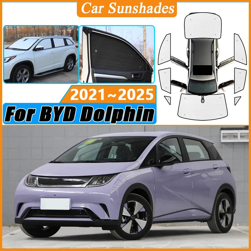 

Anti-UV Car Window Shading Sun Shades For BYD Dolphin 2025 2024 2023~2021 Car Sunscreen Windshield Sunshades Cover Accessories