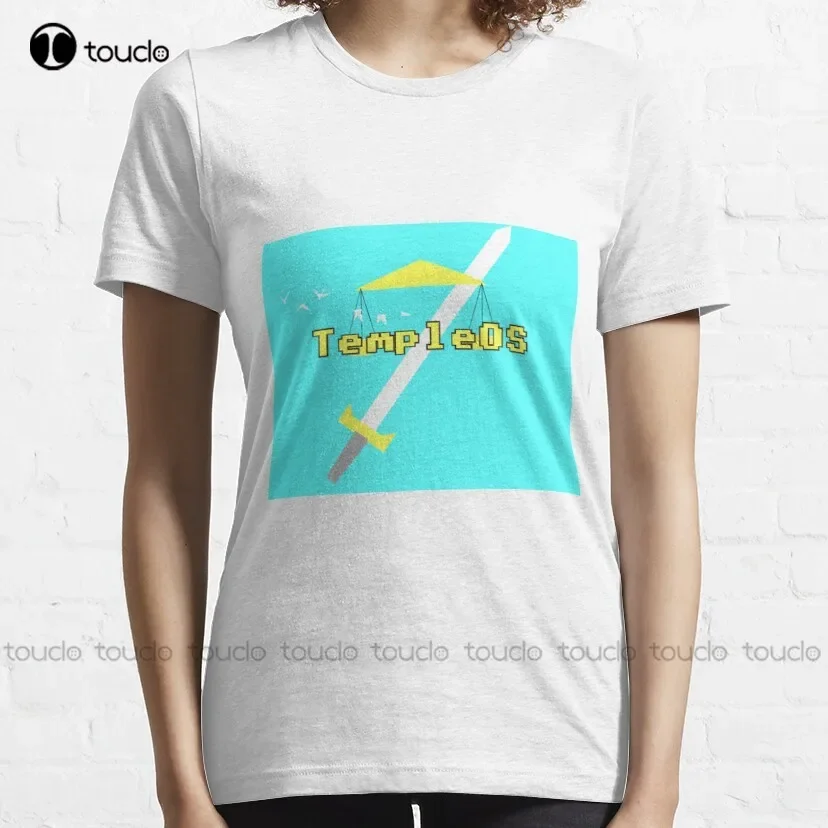 Terry Davis Templeos Logo Classic T-Shirt Templeos Men'S T Shirts Funny Art Harajuku Streetwear Cartoon Tee Xs-5Xl Custom Gift