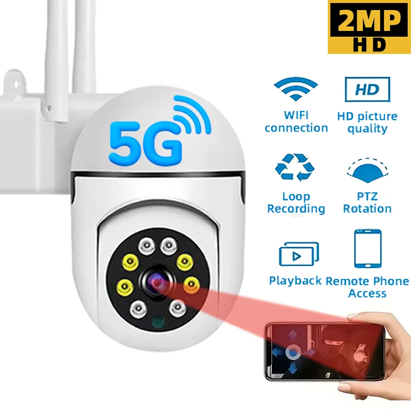 WLAN-Sicherheitsüberwachungskameras, 2 MP, IP-Außenkamera, Nachtsichtkamera, intelligente CCTV-HD-Überwachungskamera, IP66, wasserdicht