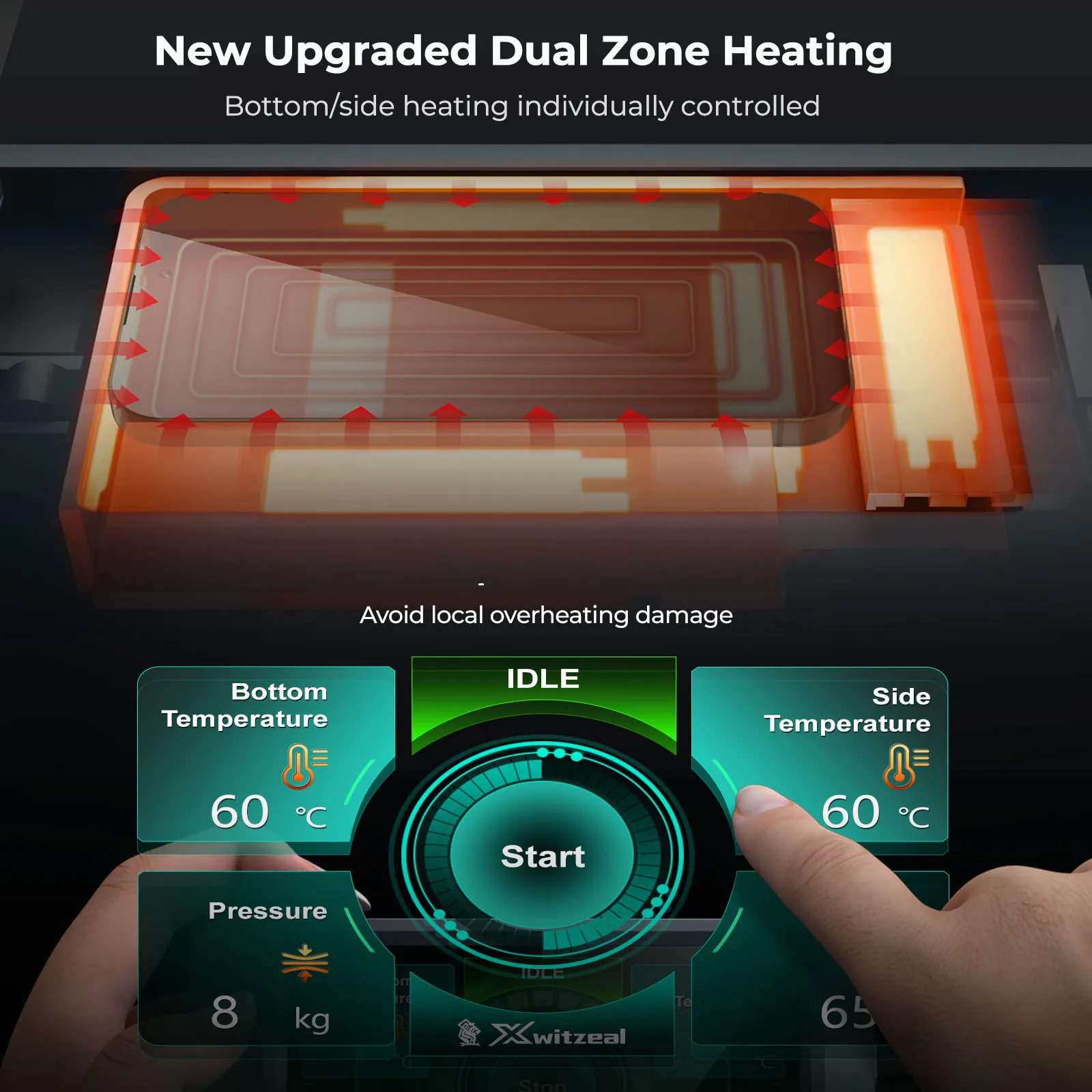 Xwitzeal® BY1 Universal Phone Heating Holding Pressure Maintaining Machine Mobile Phone Sealing Laminating Platform Repair Tool