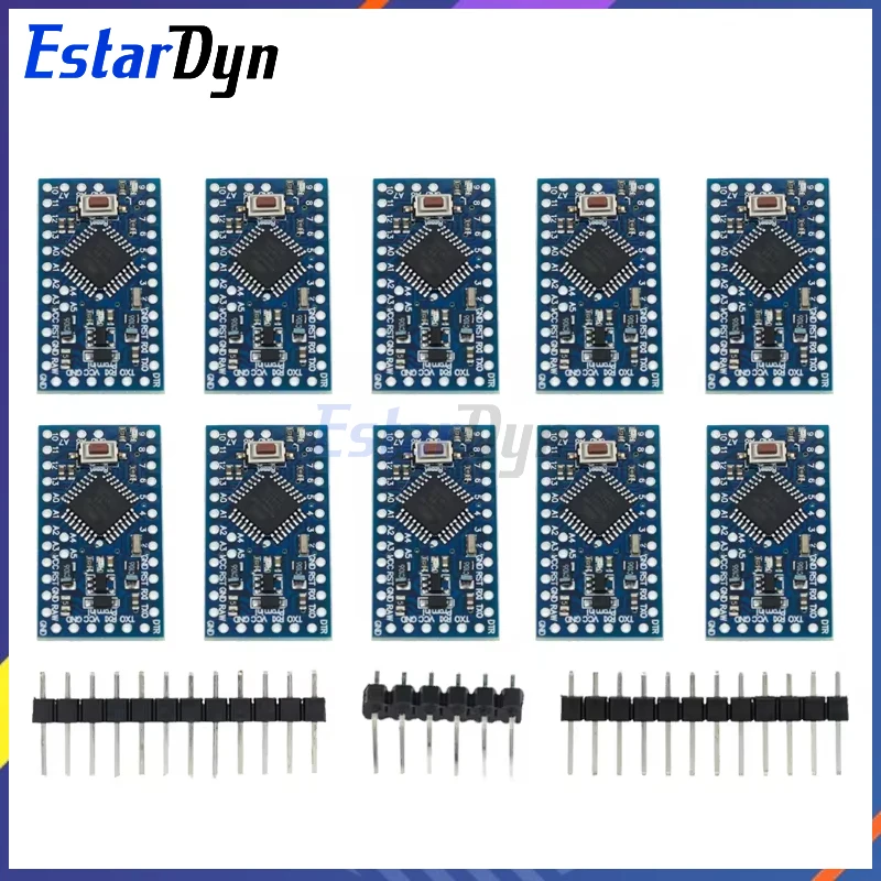 Estardyn 10Pcs  Pro Mini 328 Mini 3.3V/8M 5V/16M ATMEGA328 ATMEGA328P-AU 3.3V/8MHz 5V/16MHZ for Arduino