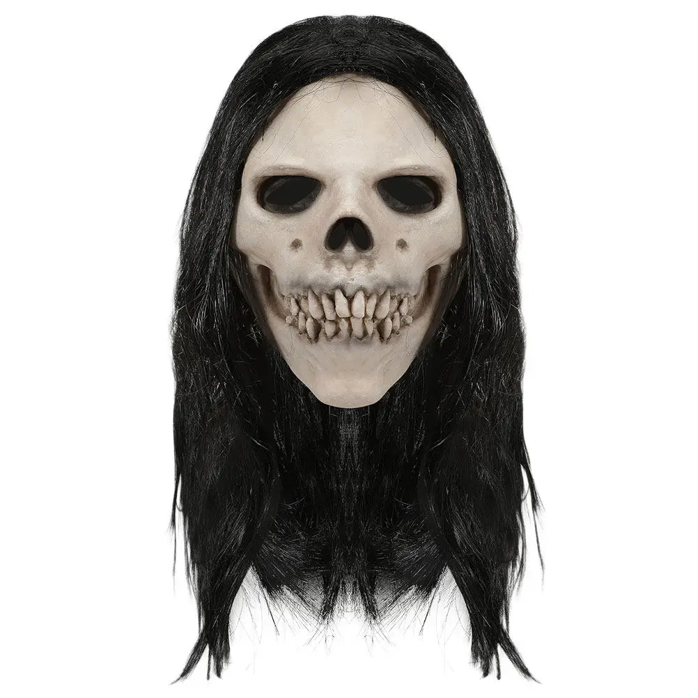 Skull Mask Halloween Latex Full Head Headgear Realistic Adult Scary Cosplay Prop Masquerade Skull Mask