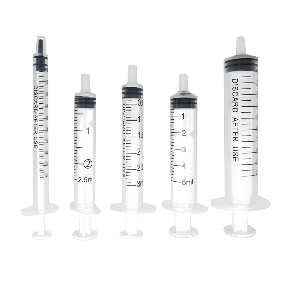 10pcs 1ml 2.5ml  3ml 5mL 10ml Plastic Syringe  Use For  Pets Cat Dog  Feeders Perfume Injectors Ink Cartridge  Hydroponic