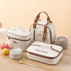 Waterproof Lunch Bags Insulated Food Soup Cup Box Cooler Handbag for Beach Picnic 2024 Hot Sale Insulated Fabric Tote