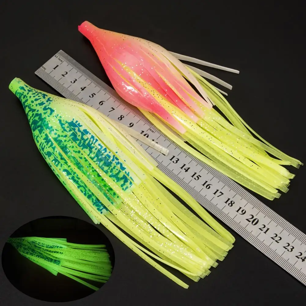 20cm Luminous Fishing Lure Bait Squid Skirts Octopus Artificial Thickened Double Layer Simulation Soft Bait Wobblers