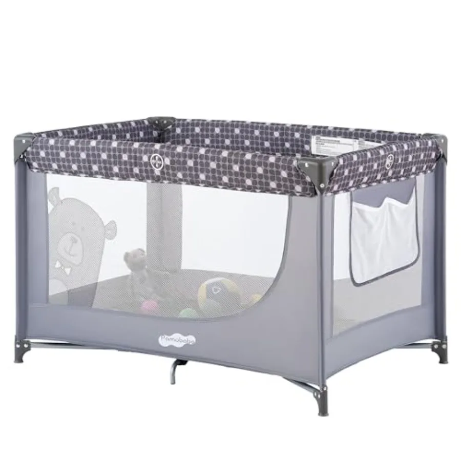 

Compact Pack and Play - Portable Crib for Baby, Lightweight Foldable Travel Playard with Mattress Pad and Carry Bag, Safe Breat