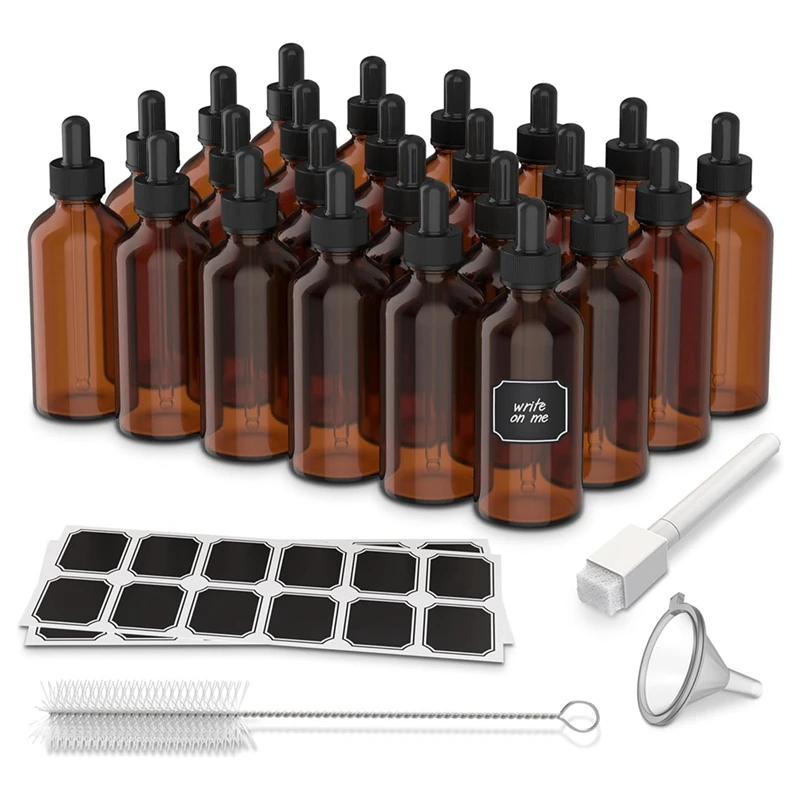 

24Piece Amber Glass Dropper Bottle Dropper Bottle With Dropper For Oil Leakproof Tincture Bottles