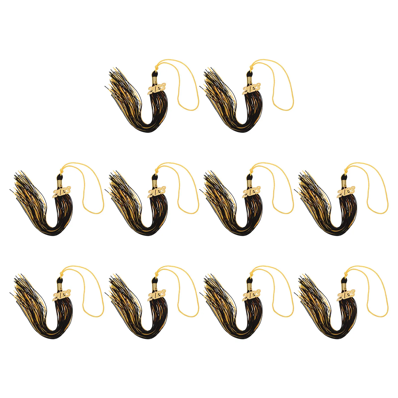 

10pcs Gold Cap Doctor Hat Tassel Pendants Graduation Tassels Preschool Creative Design Photography Prop Student Keepsake