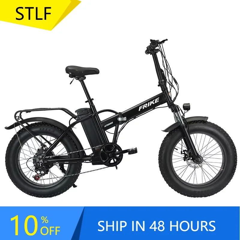 YTYIN CG 20'' Folding Electric Bicycle Fat Tire Off-road Electric Bicycle High Carbon Steel Frame High Power Motor Electric Bicy