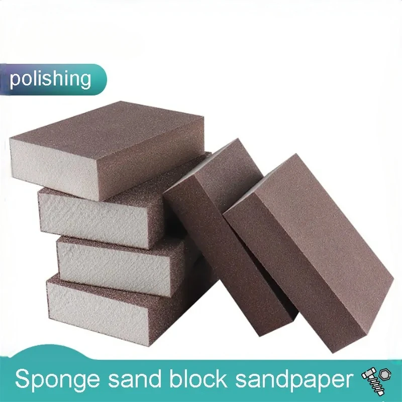

Sponge Sand Block Sandpaper Polishing Artifact Woodworking Stationery Metal Rust Removal Polishing Four Sided Sandpaper Brick