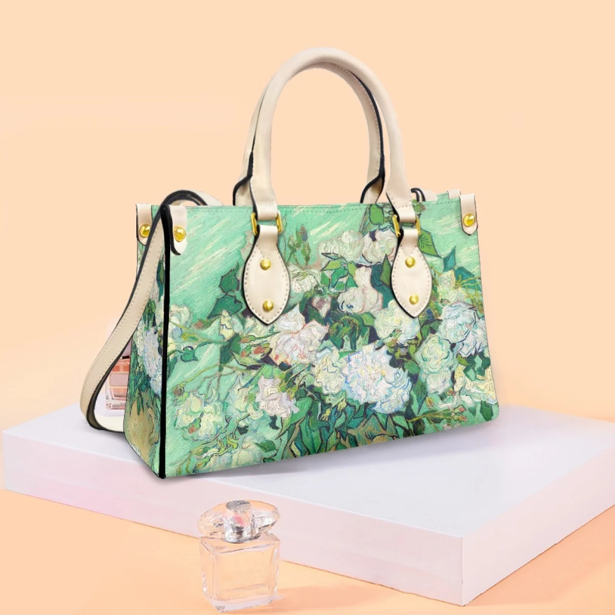 FORUDESIGNS Ladies Shoulder Bags Fashion Classic Female Evening Bag Van Gogh Oil Painting Flower Teen Girl Leather Bag Storage