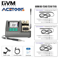 GVM H3 3-in-1 stazione di saldatura intelligente 2S riscaldamento rapido supporta maniglie T245/T210/T115 per strumento di riparazione del telefono cellulare