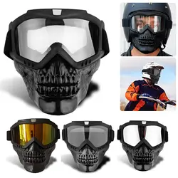 Motorcycle Helmet Goggles Skull Face Mask Windproof Motocross Goggles Anti-ultraviolet Dust-proof Cycling Protective Glasses