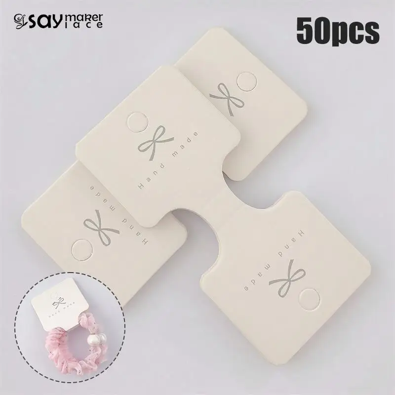 

50PCS Jewellery Packing Card For Necklace Bracelets Headband Hair Rope Display Holder Cardboard DIY Package Tag