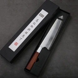 TURWHO 8 Inch Japanese Chef Knife 7-Layer 440C Damascus Steel Kitchen Knives Hand Forged Kiritsuke Knives Octagonal Handle