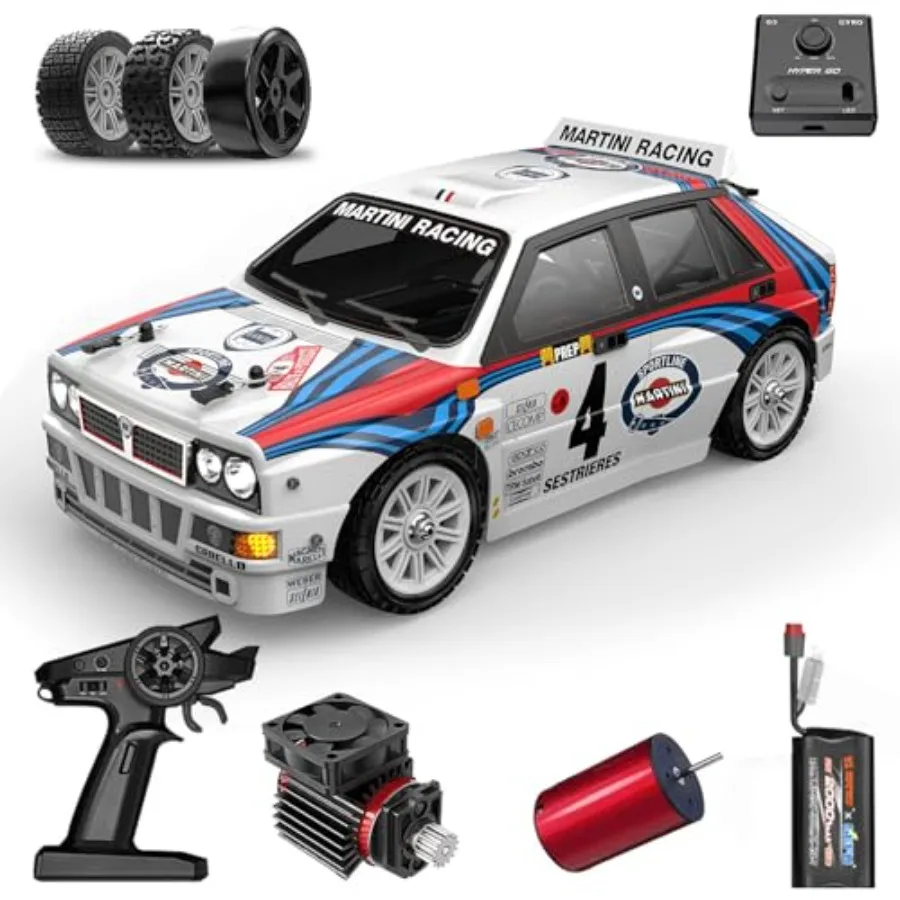 All-road RC drift car for adults, ABS plastic body in red, brushless motor for high-speed 4WD performance and precise 2.4G cont