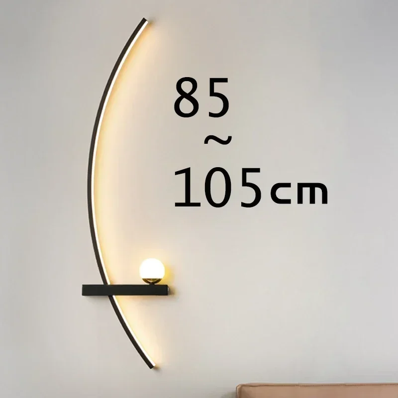 

Long LED Wall Lamp Home Indoor Decor 85/105 wall Sconce Living Room Bedroom Bedside Office Home-Appliance Remote Control Light