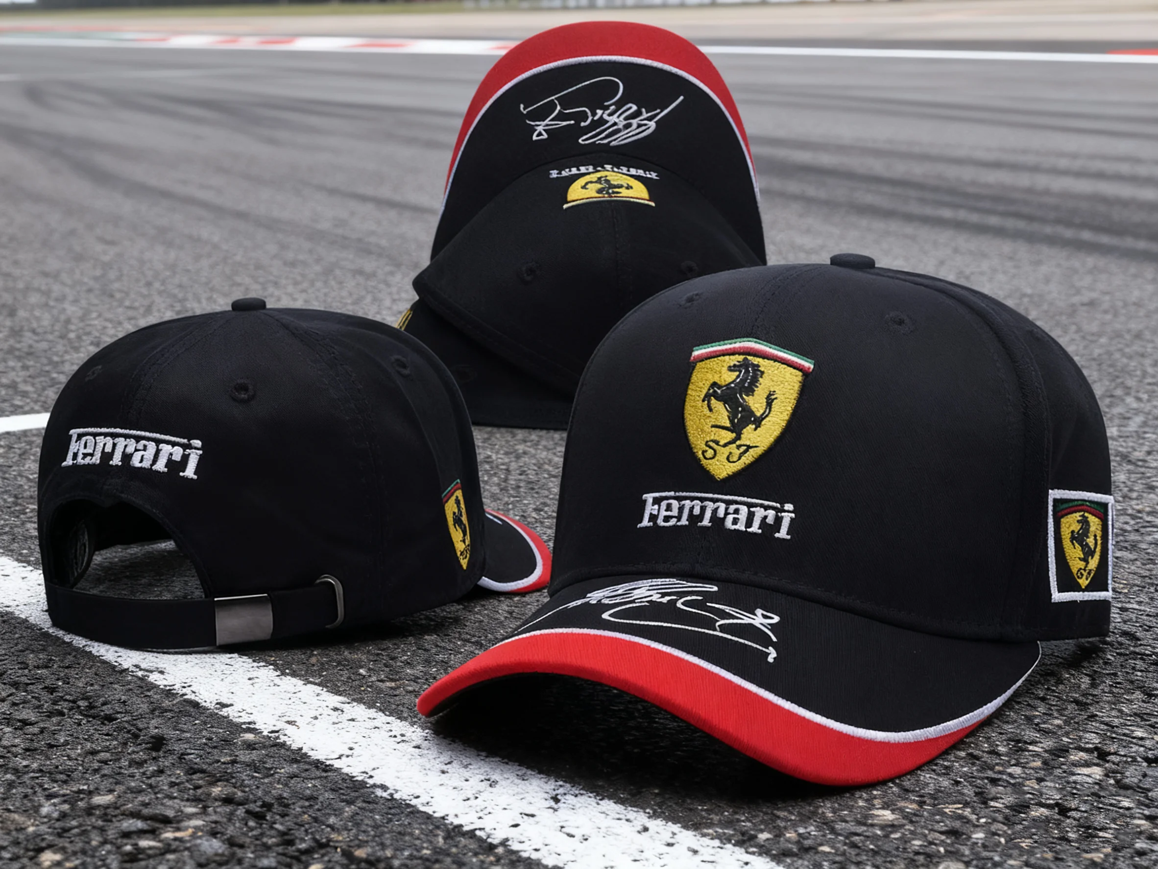 

Car Baseball Hat Embroidered Racing Team Outdoor Sport Hat Men Women Sunshade Hat Accessory For Ferrari 488 Roma F8 SF90 812 360