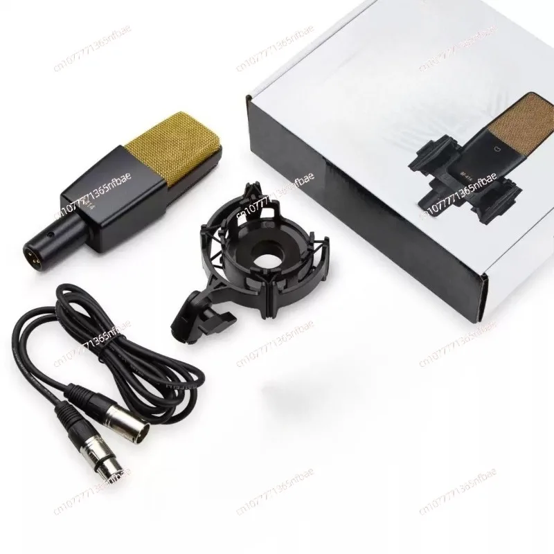 C414 Professional Condenser Microphone 48V Phantom Power Large Diaphragm Mic for Streaming Karaoke Recording Studio USB