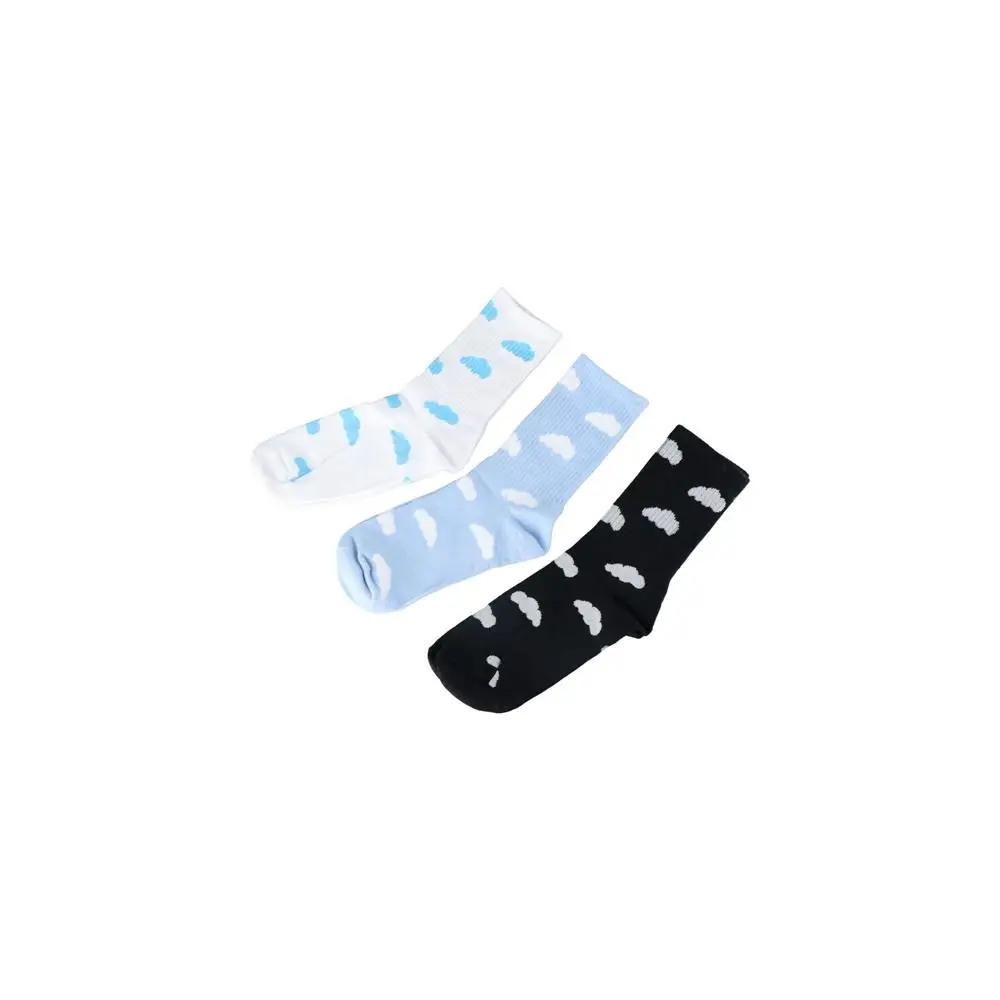 Sweet Vintage Cotton Blue Sky Clouds College Style Socks Solid color Female Hosiery Mid-tube Socks Korea Style Women Socks