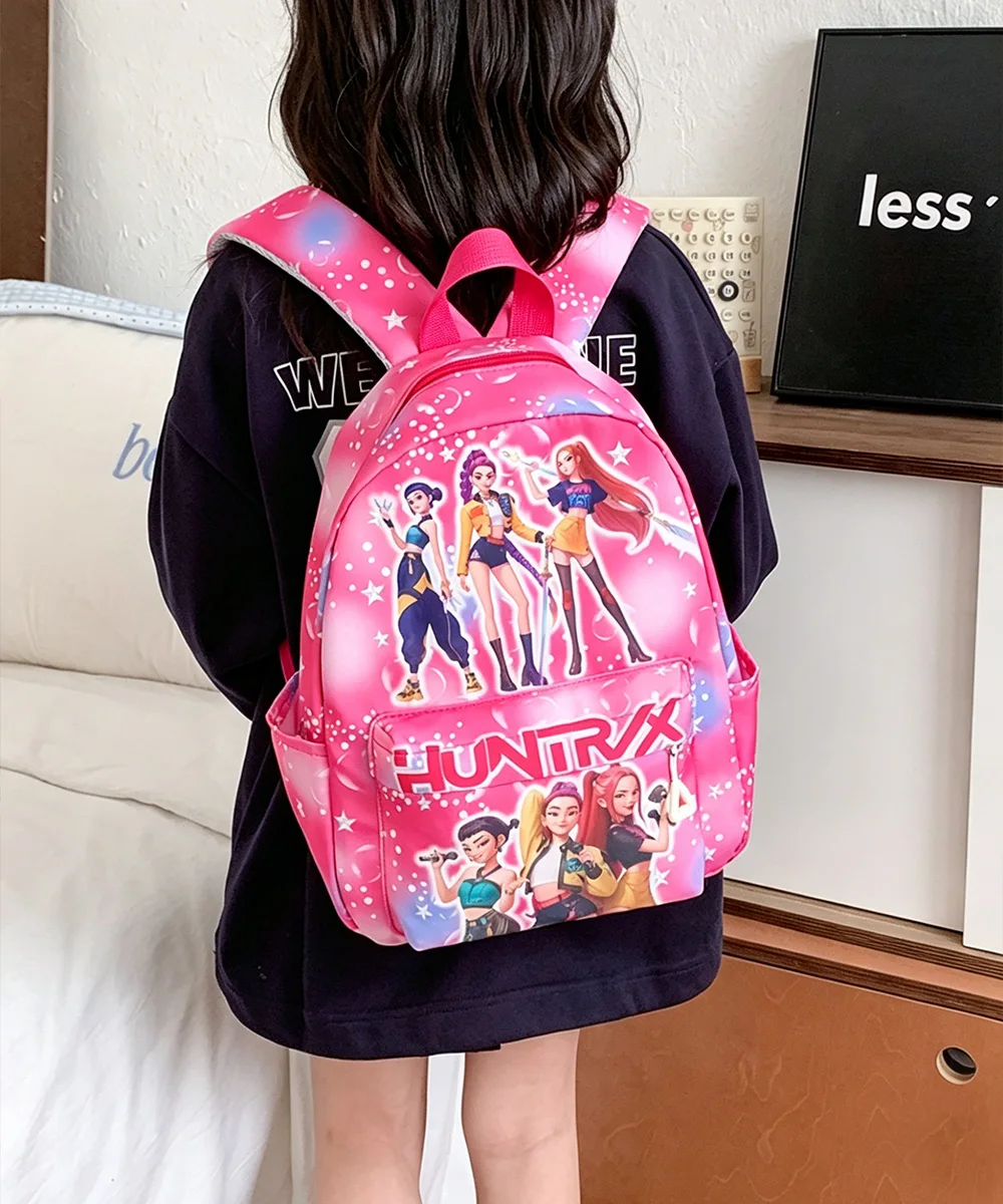 Rosaroter 10-Zoll Leichtgewicht-Rucksack Rumi Mira Zoey Saja Schultasche für Jungen und Mädchen Moch – Detail 13