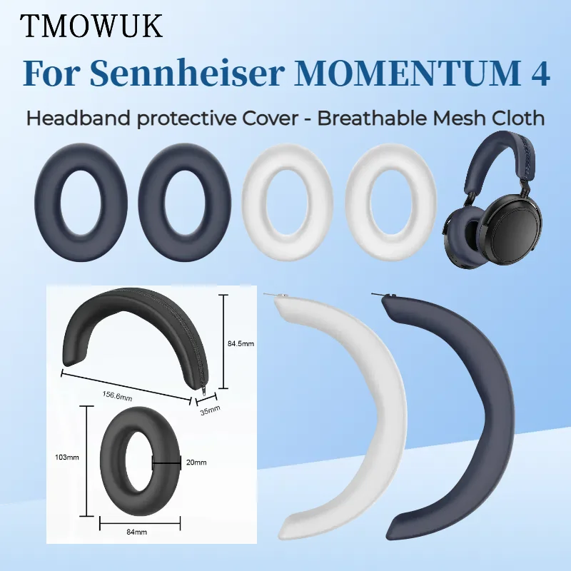 

Silicone protective sleeve headband ear cap waterproof, and washable for Sennheiser MOMENTUM 4 head worn earphones TOMWUK