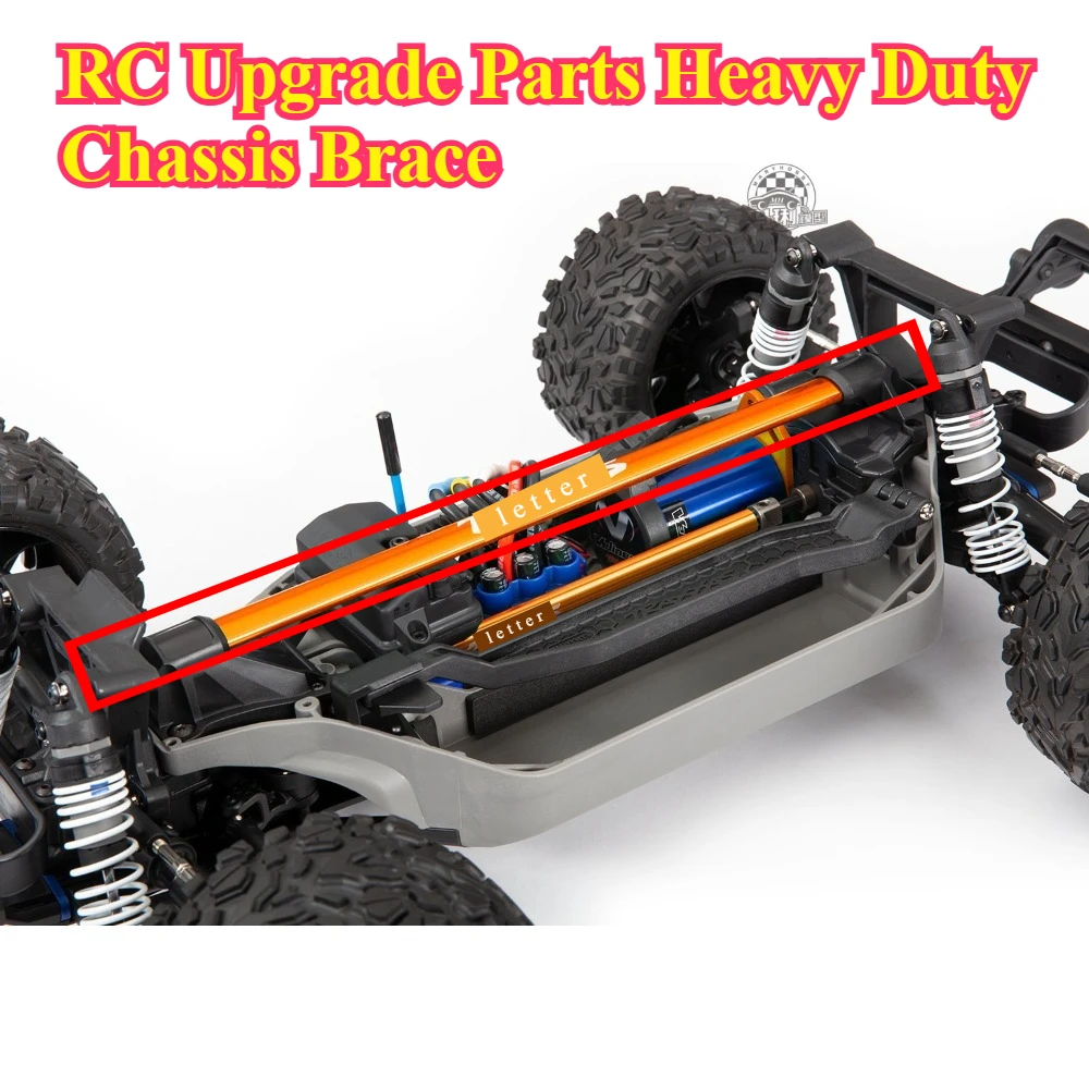 RC Upgrade Parts Heavy Duty Chassis Brace custom size 1/10 for Traxxas Rustler Slash4X4 #6730A/R/G/X RC Car Mod Accessories