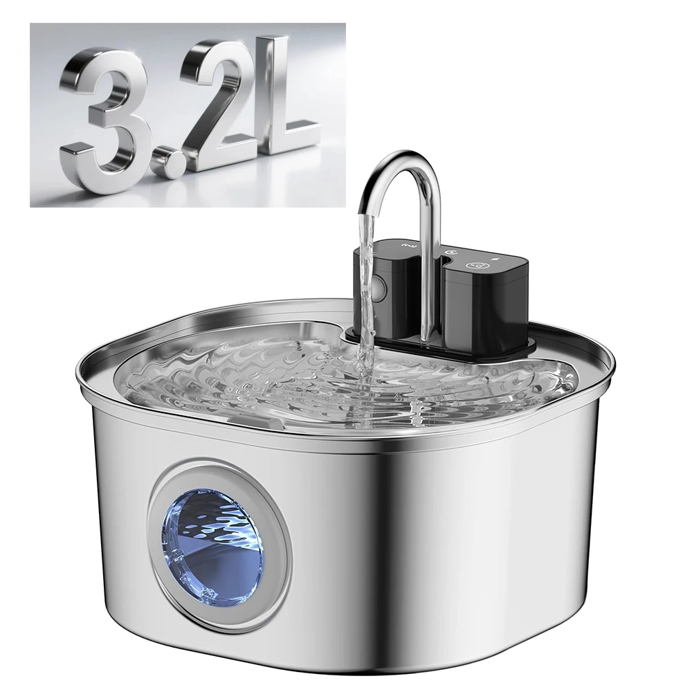 

3.2L Wireless Charging Automatic Water Fountain Intelligent Pet Water Dispenser With Filter Drinking Fountain For Cats Dogs