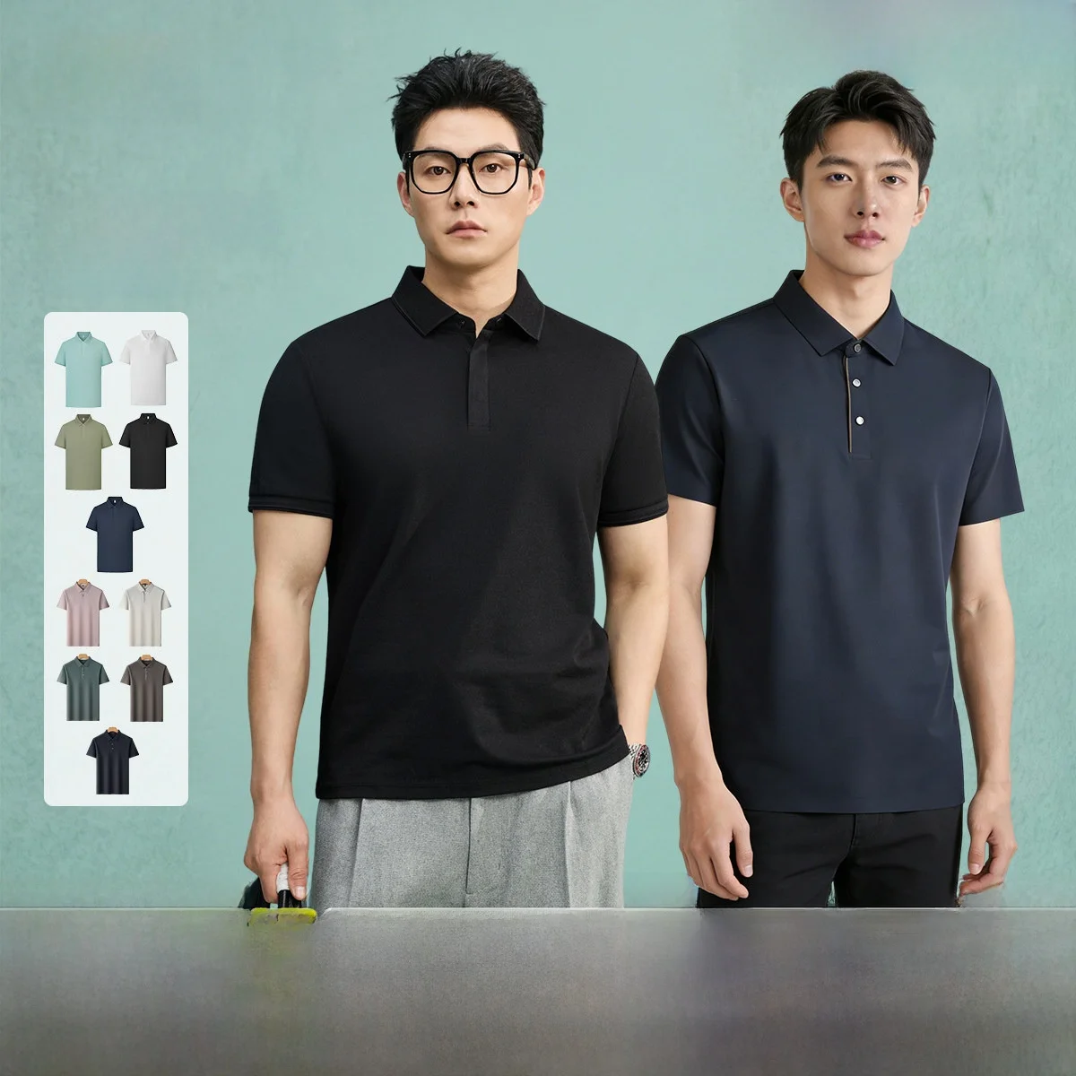 

Snow Flying Men's Spring Summer Short Sleeve Shirt Cool Feeling Micro Elastic Thin Business Gentleman Style Polyester Fiber