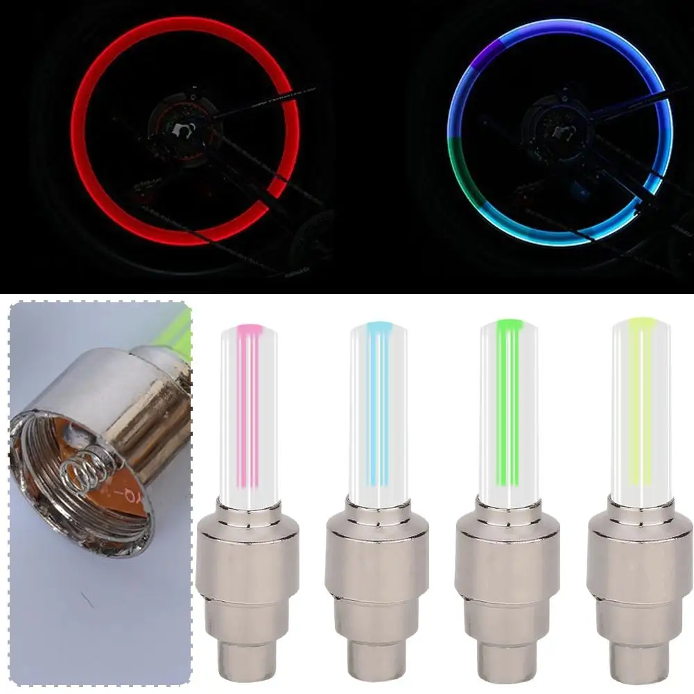 2Pcs Neon Bike Spoke Lights Bicycle LED Light Tire Valve Cap Flashlight Wheel Spoke Lightweight Car Motorcycle Accessories