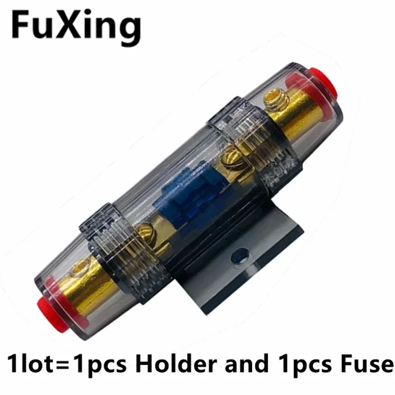 15A Waterproof 4/8 Gauge Input Output Nickel Plated Bolt-on MINI ANL Inline Fuse Holder With Spare Car Audio Box Fuse Adapter