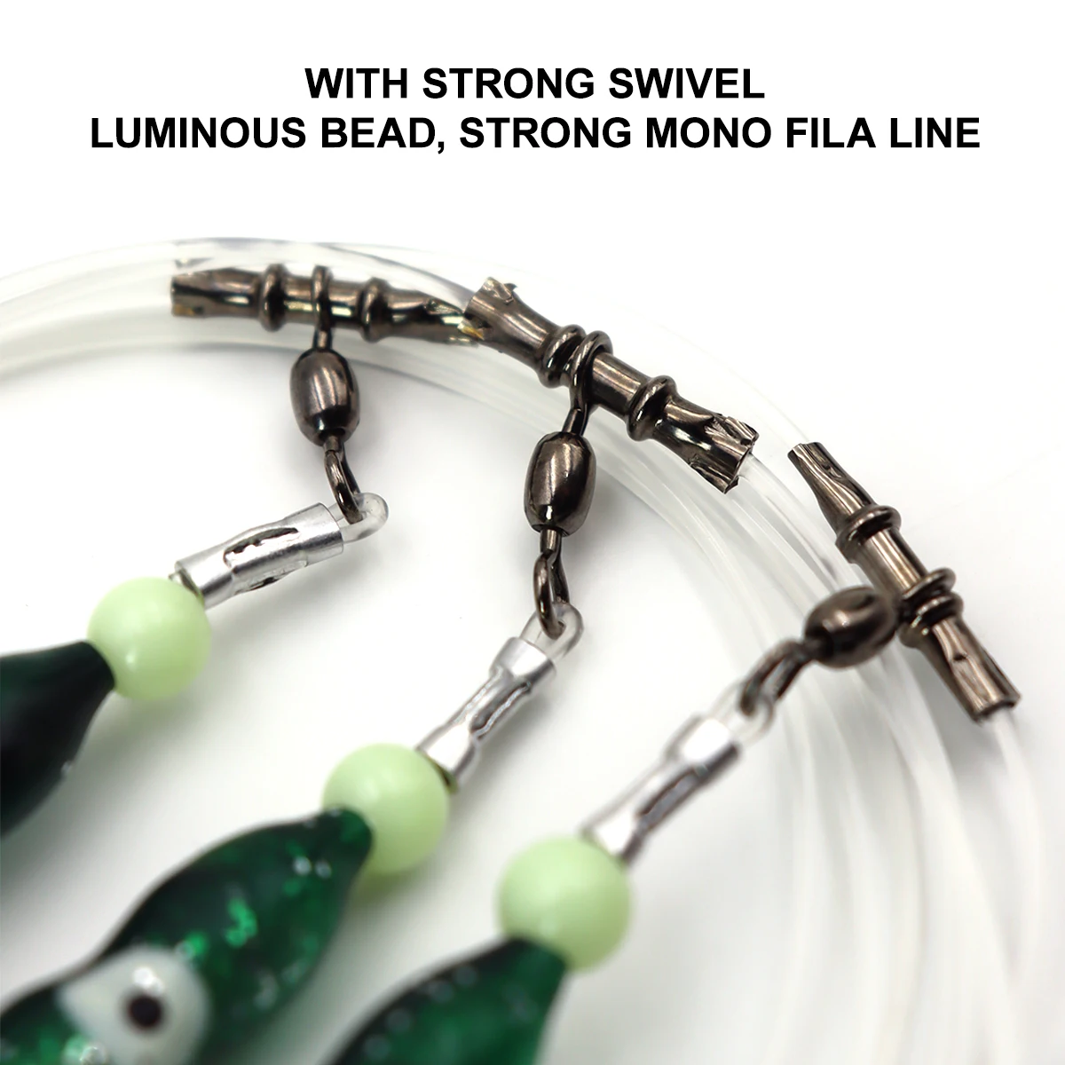 ZYZ Sea Fishing String Hooks with 7/0# 8/0# 9/0# Black Circle Hooks Luminous Octopus Fake Bait Saltwater Fishing Hooks