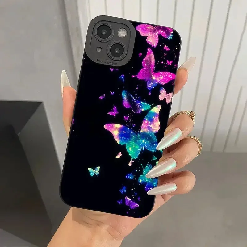 

Butterfly Printed Soft Silicone Phone Case For iPhone 15 14 Pro Max Cases iPhone 11 12 13 Pro Max XR XS X 7 8 Plus SE 2020 Cover