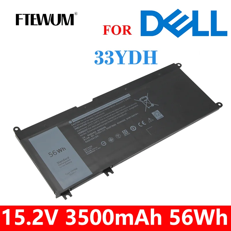 

56Wh 33YDH 15.2V 4 Cells Laptop Battery For DELL Inspiron 17 7778 7779 7773 15 7577 G3 15 3579 5587 17 3779 7588 P30E