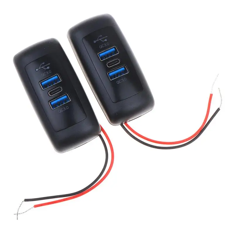 

【MO】1/2 шт. 3-портовое автомобильное зарядное устройство с разъемом 12В, двойным USB-портом PD QC3.0, адаптер быстрой зарядки для грузовиков, морского транспорта, мотоциклов и автомобилей