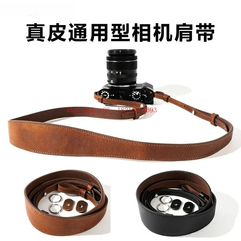 NEW20.26 Universal Leather Camera Strap First Layer Cowhide Camera Shoulder Strap Crossbody Neck
