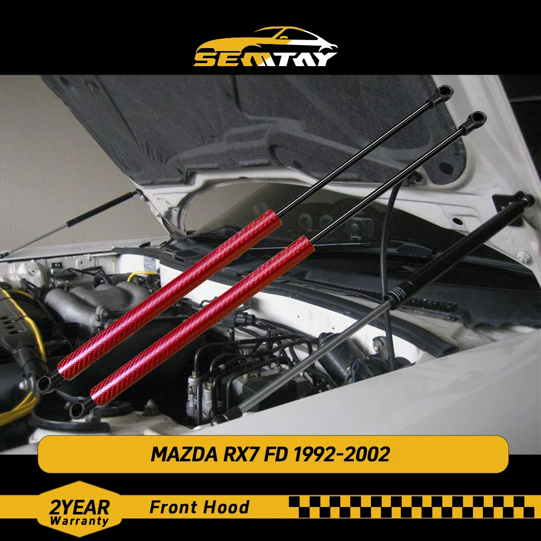 

SEMTAY Стойки капота Подъемник капота Пружинные амортизаторы Опоры для MAZDA RX-7 FD 1992-2002 Автомобильные детали Аксессуары