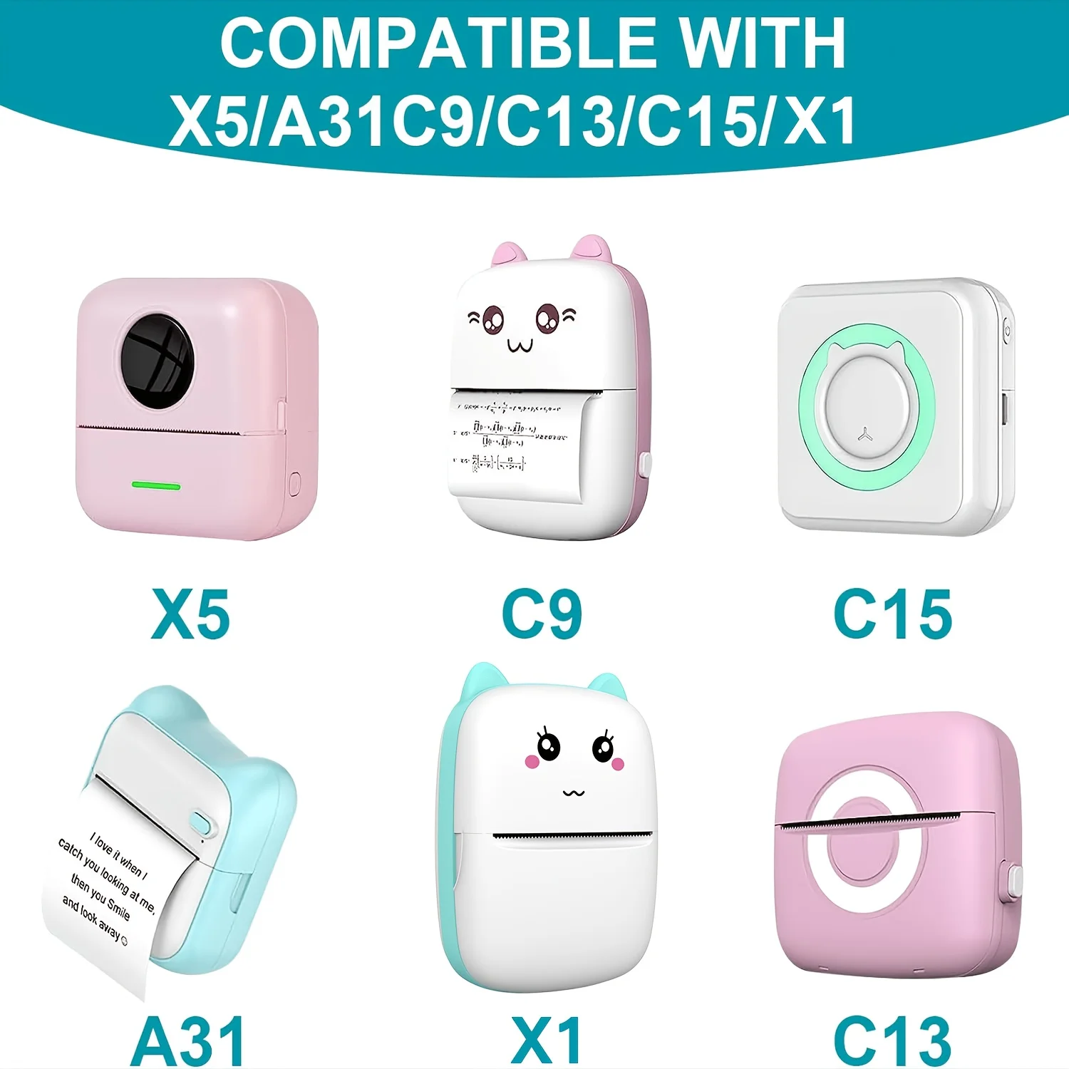 20 Rollen weißes Thermo-Aufkleberpapier, selbstklebende Mini-Drucker-Nachfüllungen für Fotos/Checklists/Notizen, schwarzer Textdruck, 57 x 25 mm