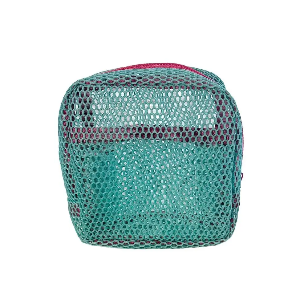 

Handle Mesh Zipper Bags Washable Transparent Portable Makeup Pouch Lightweight Space Saving Square Toiletry Bag Home