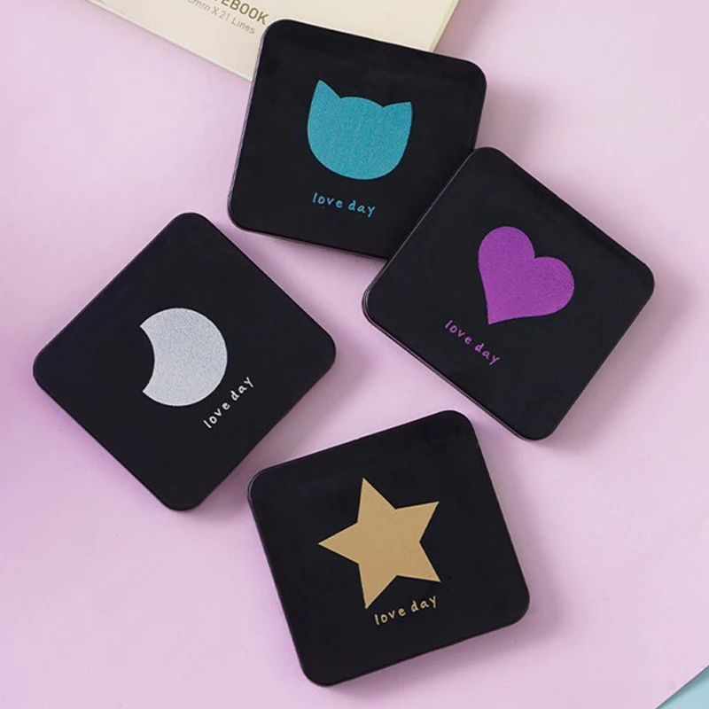 Foldable Makeup Mirror Mini Square Makeup Vanity Mirror Portable Hand Mirrors Double-sided Compact Mirror Pocket Cosmetic Mirror