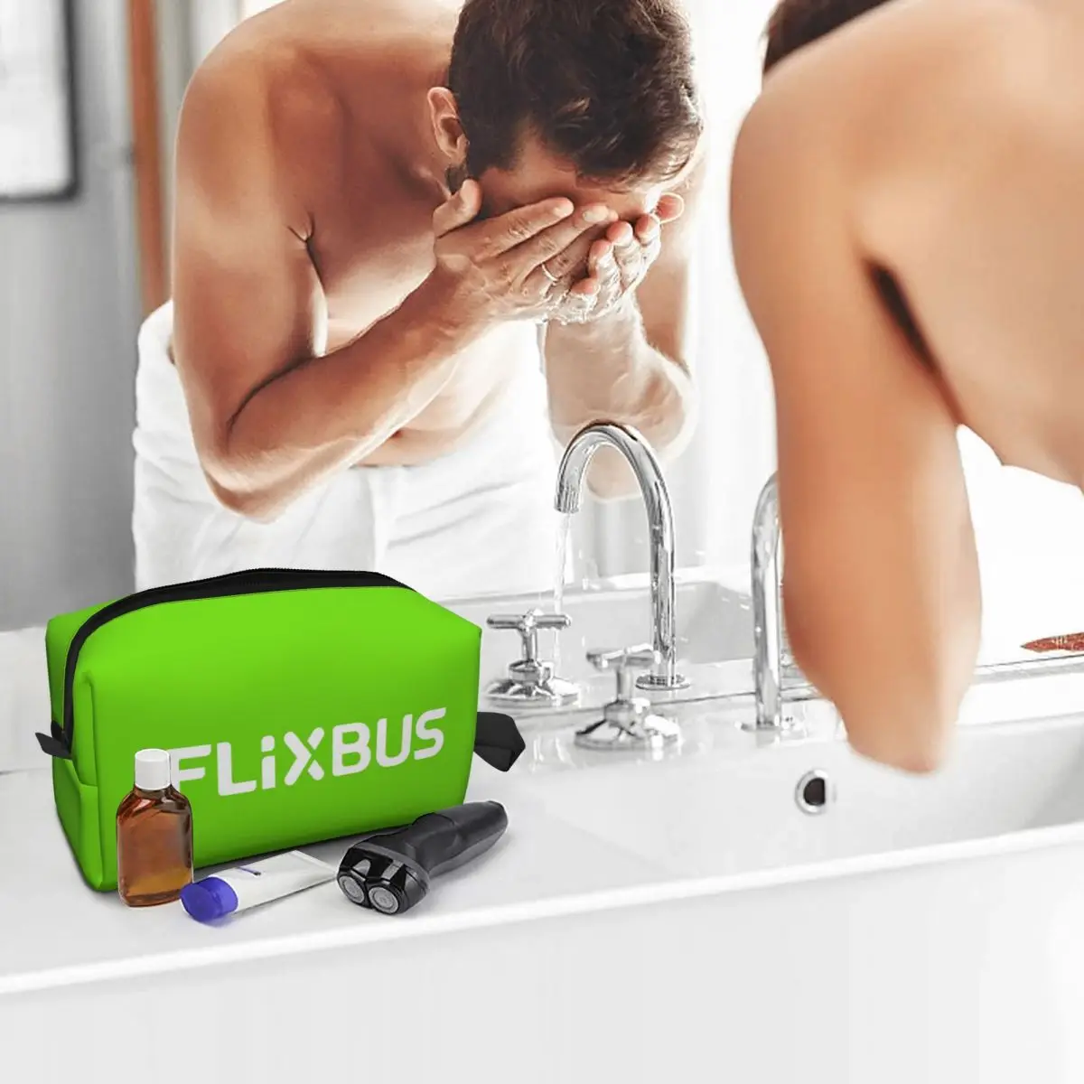 Flixbus Bolsa de maquillaje Organizador de cosméticos Almacenamiento Dopp Kit Neceser Bolsa de cosméticos para mujeres Estuche de lápices de viaje de belleza
