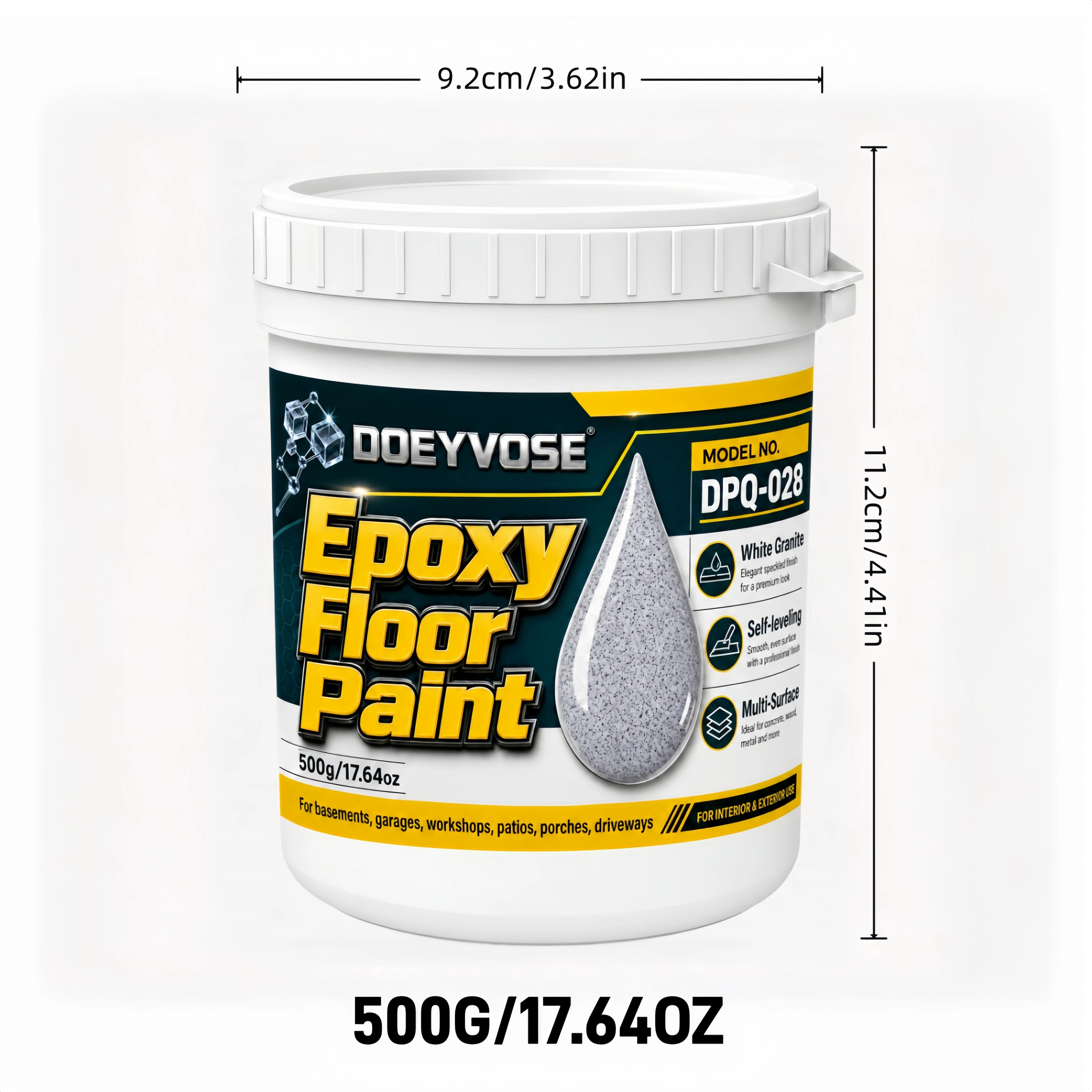 500g  Epoxy Floor Paint Self-leveling Indoor Cement Concrete Coating
