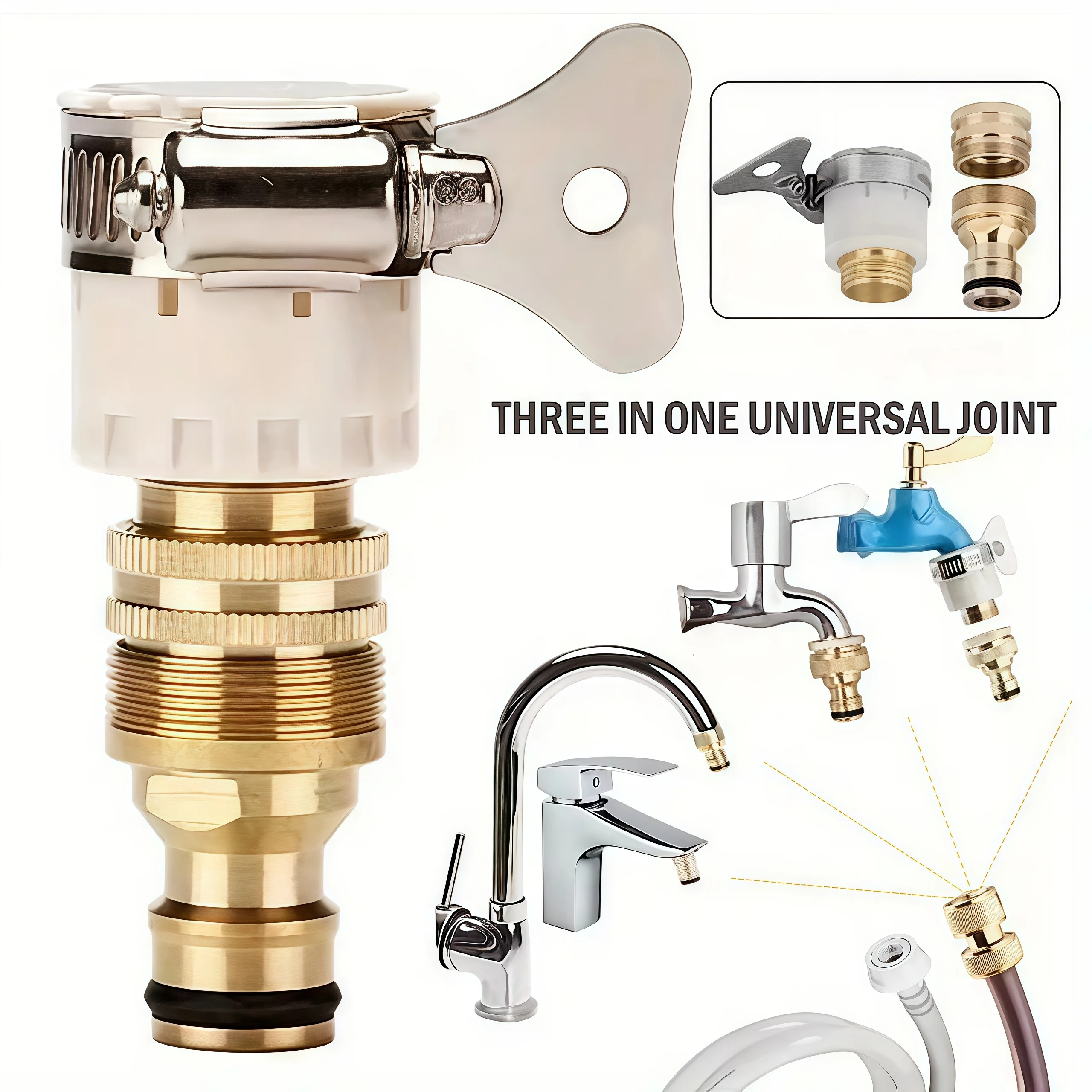 

15-23mm Universal Hose Tap Adapters Faucet Tap Connector Garden Water Hose Pipe Fitting Faucet Adapter Watering Garden Tools
